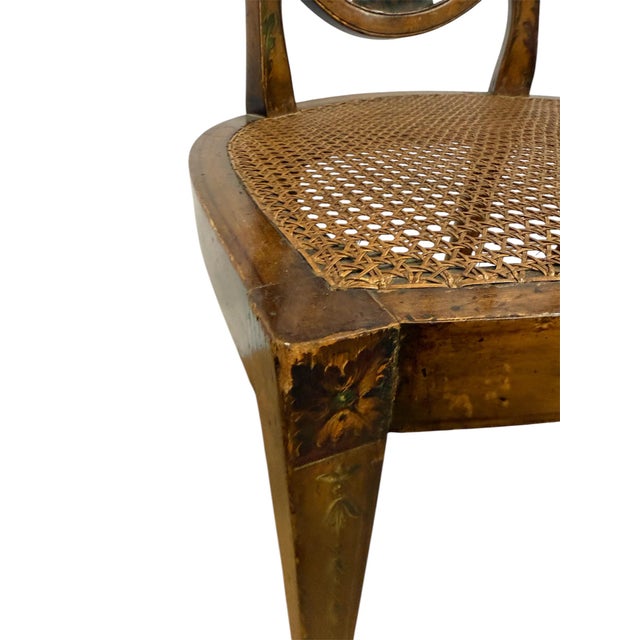 Pair of Antique 19th Century English Federal Hepplewhite Caned Side Chairs For Sale - Image 9 of 14