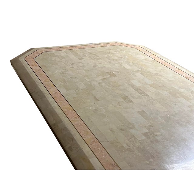 1980s Maitland Smith Tessellated Marble and Brass Dining Table For Sale In Chicago - Image 6 of 11