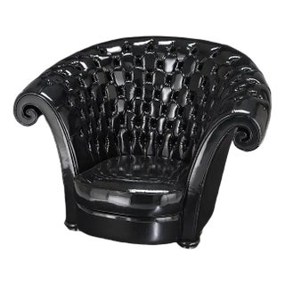Italian Nera Ecopelle Versailles Armchair from VGnewtrend For Sale
