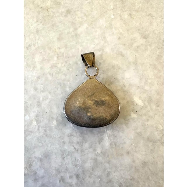 Mid-Century Modern Mid 20th Century Handcrafted 925 Sterling Silver Teardrop Pendant Featuring Blue Lapis Lazuli For Sale - Image 3 of 3