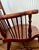 Brown Antique Turn of the Century Tiger Oak Gooseneck Spindle-Back Swan Neck Rocking Chair For Sale - Image 8 of 10