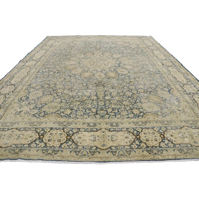Rustic Antique Persian Kerman Rug - 09'10 X 13'02 For Sale - Image 3 of 9