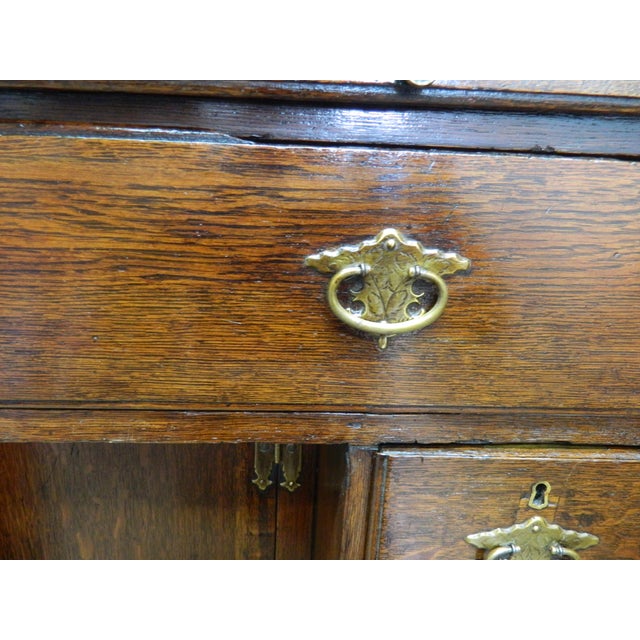 Brown Oak Knee Hole Desk by W.R. Simkin For Sale - Image 8 of 18