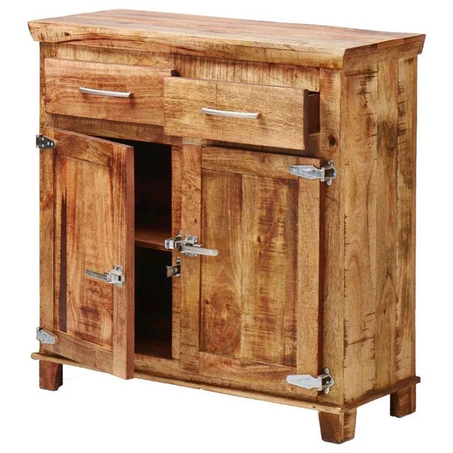 "This Sideboard/Cabinet is constructed, using tongue and groove joint methods, of mango wood in our water-resistant...