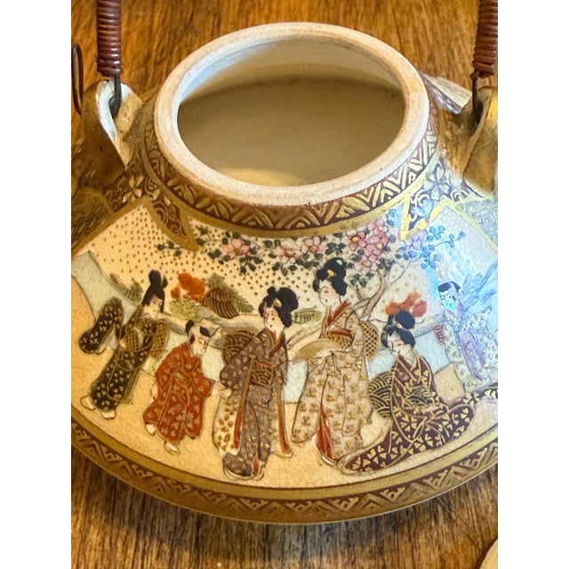 Late 19th Century Antique Meiji Period Japanese Satsuma Tea Pot Japan, 19th Century a True Asian Beauty For Sale - Image 5 of 11