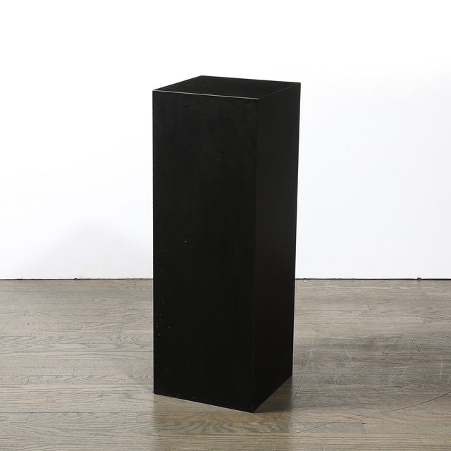 Mid-Century Modernist Matte Black Laminate Pedestal For Sale - Image 4 of 9
