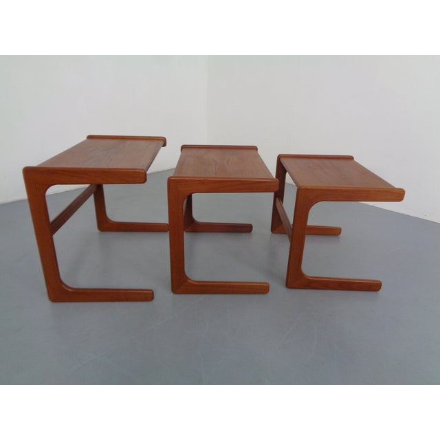 Mid-Century Modern Danish Teak Nesting Tables from Salin Nyborg, 1960s, Set of 3 For Sale - Image 3 of 18