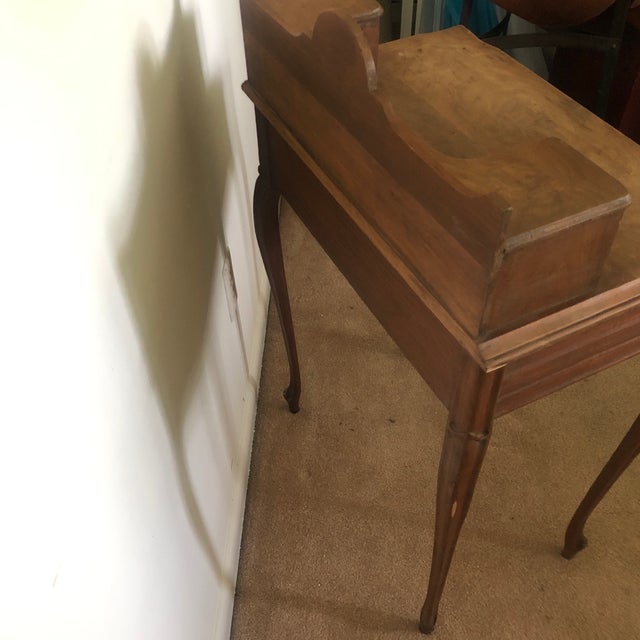 1940s Petite French Writing Desk W/Cubby Hole Top Deck For Sale - Image 9 of 11
