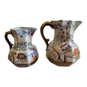 Two Early 19th Century Mason's Patent Ironstone China Pitchers Hydra Handles
