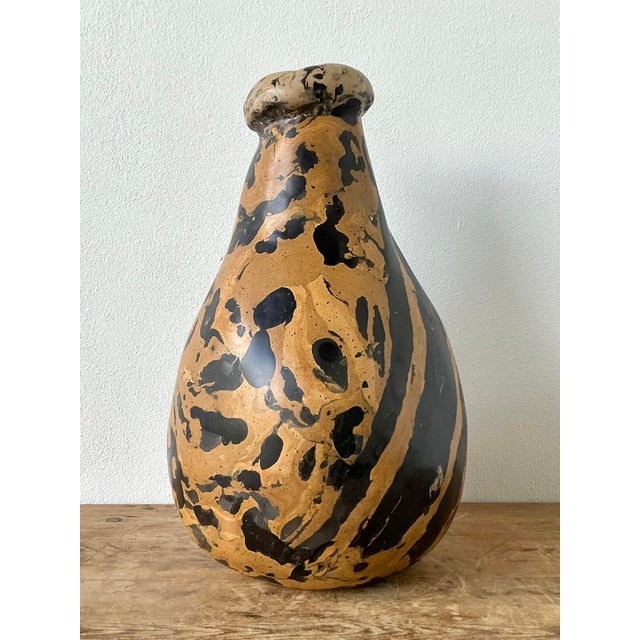 Late 20th Century Vintage Boho Artisanal Pigmented Plaster Scagliola Vase For Sale - Image 5 of 12