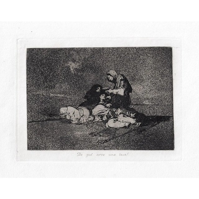 De que Sirvé una Taza? - Original Etching by Francisco Goya - 1863 1863 For Sale