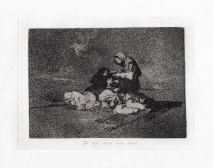 De que Sirvé una Taza? - Original Etching by Francisco Goya - 1863 1863
