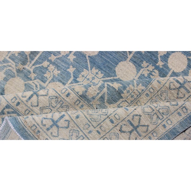 Pomegranate Design Modern Khotan Lt Blue Rug by Keivan Woven Arts 8'7 X 12'5 For Sale - Image 9 of 10