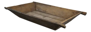 Large Primitive Antique Oak Farmhouse Dough Bowl Bin Trough Trencher