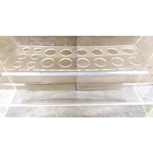 Large Luigi Bardini Mid-Century Modern Illuminated Lucite Bar With Drawer For Sale - Image 12 of 18