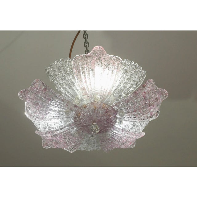 Vintage Murano Glass Ceiling Lamp Pink For Sale - Image 6 of 11