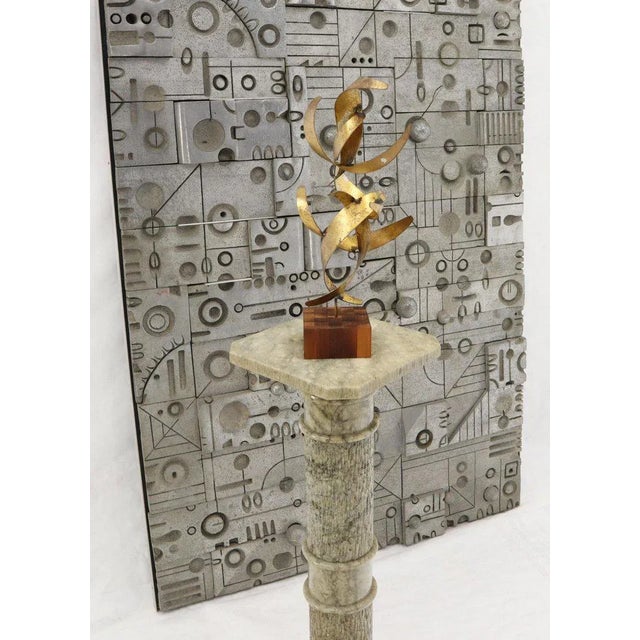 Bronze William Bowie Table Top Metal Gold Leaf Sculpture Solid Wood Block Base For Sale - Image 8 of 13