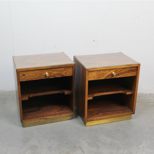Brown Vintage Italian Bedside Tables, 1960s, Set of 2 For Sale - Image 8 of 8