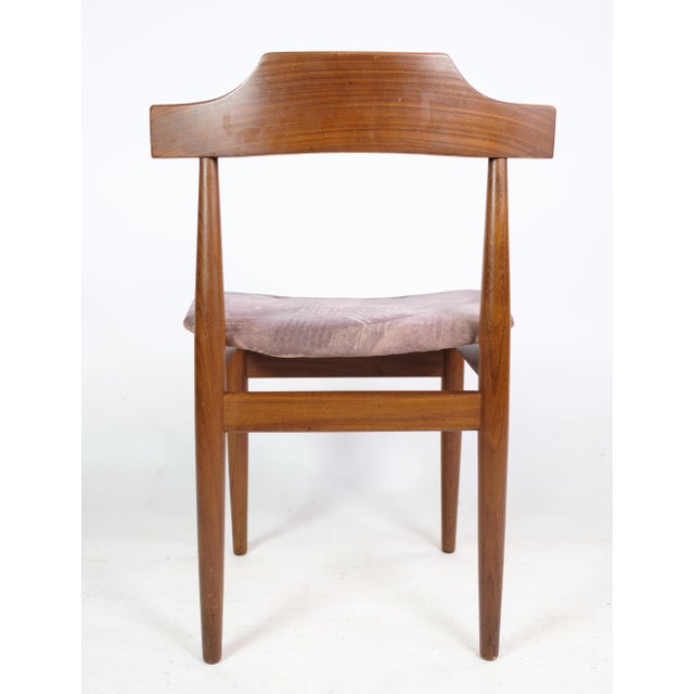 Teak Dining Chairs with Grey Fabric Seats by Hans Olsen, 1960s, Set of 4 For Sale - Image 11 of 15