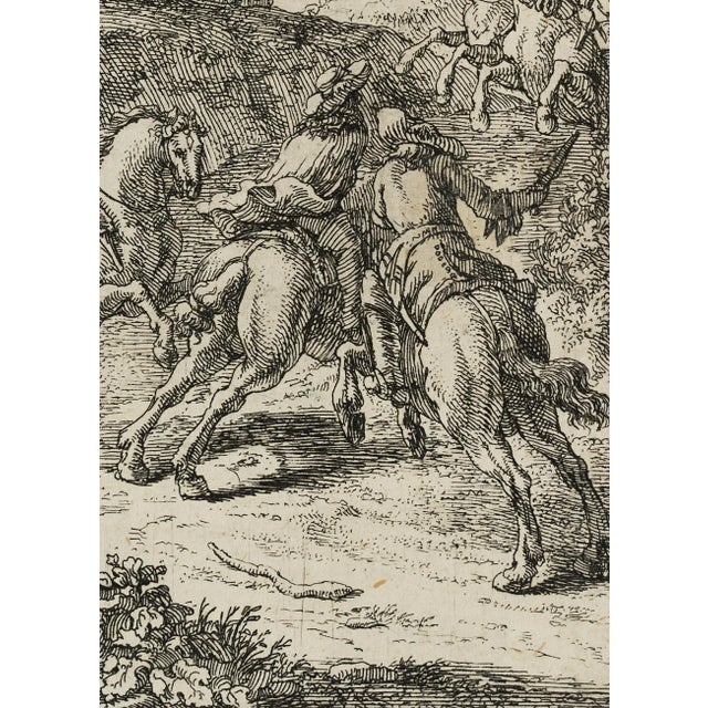 J. Meyer, Rider Assault on Forest Path, 17th-Century, Etching For Sale - Image 3 of 4