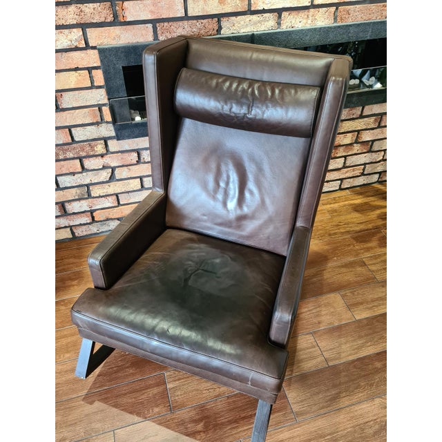Brown Handcrafted Leather Rocking Chair from BW Bielefelder Werkstätten, Germany, 2010s For Sale - Image 8 of 12