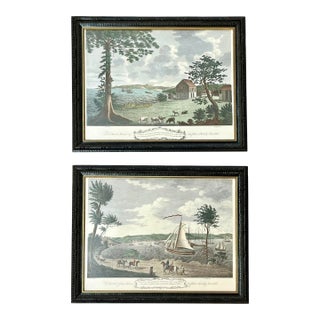Pair Vintage Hand Colored Engraving Prints of Jamaica by W. King Adler Inc for David Collum Interiors For Sale