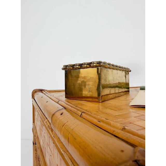 1970s Mid-Century Modern Brass Faux Bamboo Box attributed to Maison Baguès, 1970s For Sale - Image 5 of 18