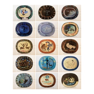 1955 Set of 15 Prints of Picasso's Ceramic Platters For Sale