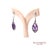 Contemporary 18k (750) White Gold Natural Amethyst and Diamond Earring - Set of 2 For Sale - Image 3 of 8