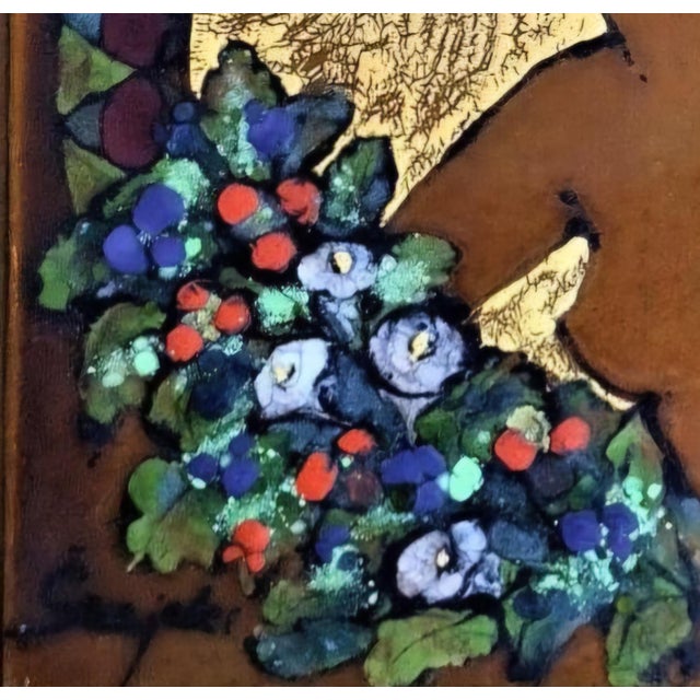 Early 20th Century Signed Art Nouveau / Jugendstil Enamel on Metal Panel For Sale - Image 4 of 6