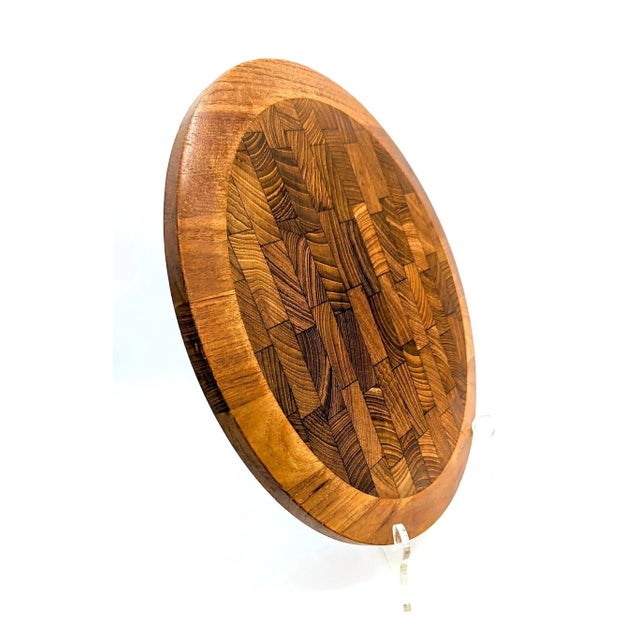 1960s 1960s Dansk Staved Teak Wood Cheese, Charcuterie & Carving Board For Sale - Image 5 of 12