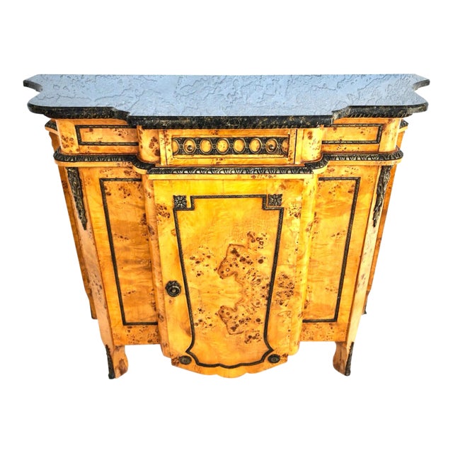 French Louis XV Bar Cabinet Buffet Birdseye Maple For Sale