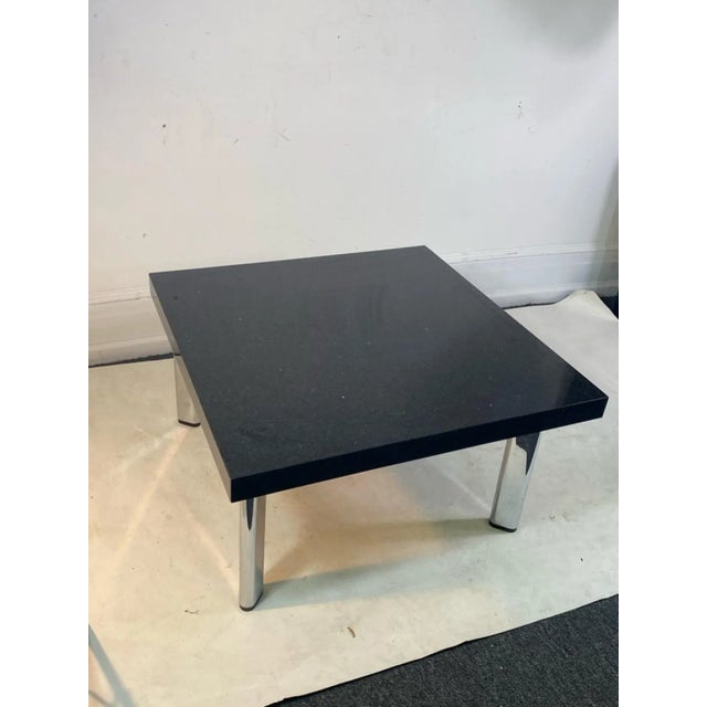 1970s Knoll Black Granite & Chrome Coffee Table For Sale In Philadelphia - Image 6 of 10