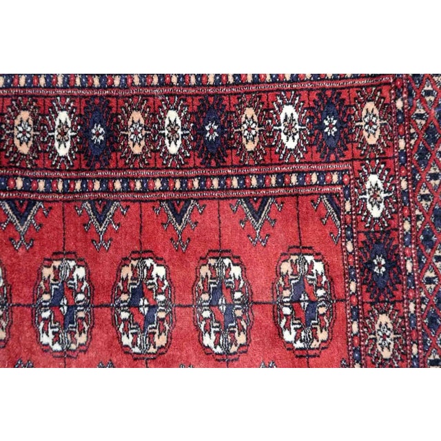 1970s 1970s Handmade Vintage Uzbek Bukhara Rug 2.6' X 3.9' For Sale - Image 5 of 10