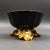 Jay Strongwater Brittany Black Porcelain 18K Gold Embellished Fluted Bowl. Measures approximately 5 1/2" diameter, 3 1/2"...
