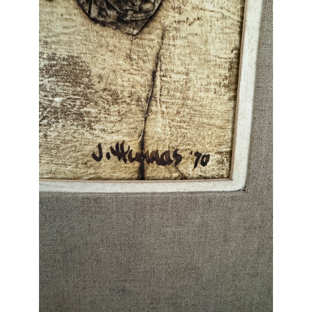 Vintage, Abstract Composition Framed Art by James Thomas , 1970 For Sale - Image 10 of 11