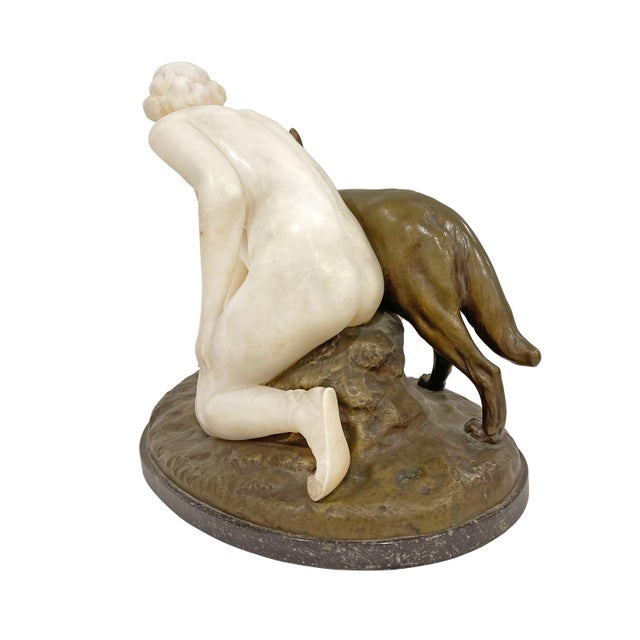 Late 19th Century Reinhard Schnauder Signed Bronze/Marble Figurine Group For Sale - Image 5 of 7