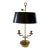 Mid 20th Century French Bouillotte Lamp With Black Tole Shade and Dolphin Motif Base For Sale