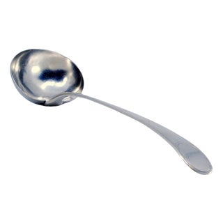 Silver Soup Ladle with Grooves For Sale