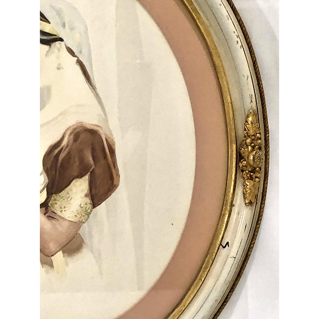 Early 20th Century Traditional 1930s Watercolor Portrait of a Greek Maiden, the “Lady of Lefkada” For Sale - Image 5 of 7