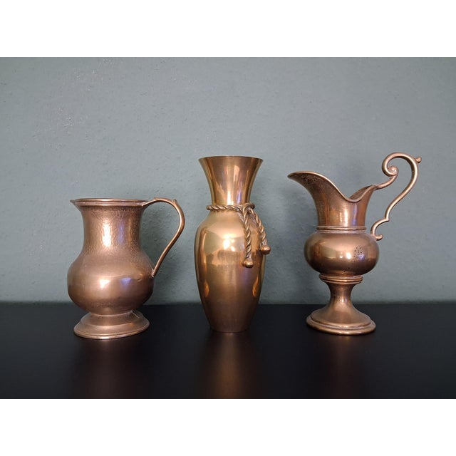 Three(3) antique Bronze/Brass Vases Art noveau Style made in France Heavy and beatiful. 1.Height 25 / Width 18 / Depth 11...