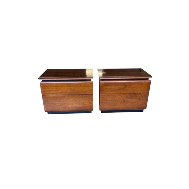 Mid-Century Modern Vintage Lane Altavista Two Drawer Nightstands, Mid Century Modern, a Pair For Sale - Image 3 of 16