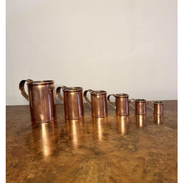 Metal Antique Victorian Copper Measurers, 1860, Set of 6 For Sale - Image 7 of 7