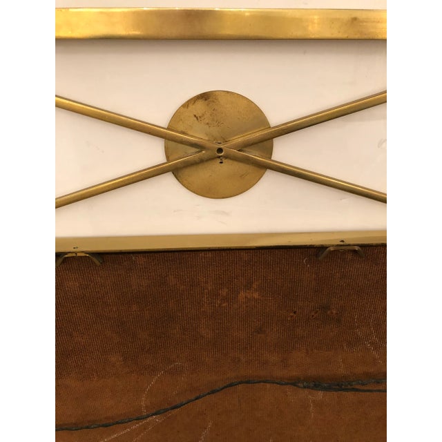 Glamorous Large Solid Brass Hollywood Regency Vintage Mirrors - a Pair For Sale - Image 11 of 12