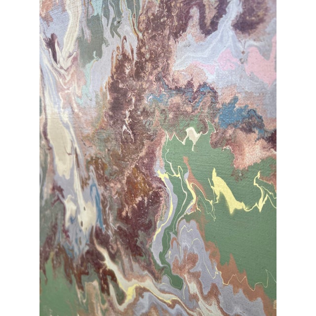 This is an original 1980s abstract painting titled "Rusty Pelican“ signed by June Hendrickson. The artist's signature is...
