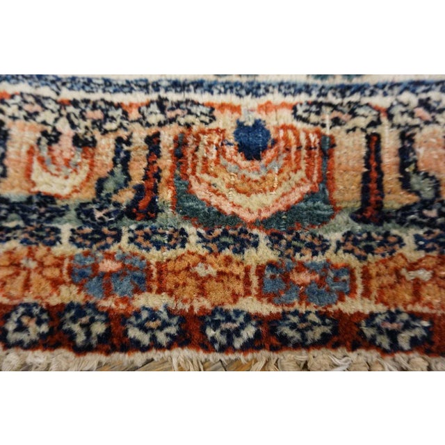 1890s White Abstract Geometric Tribal Antique Nw Persian Rug 1'8" X 1'10" Knotted Wool Carpet For Sale In New York - Image 6 of 9