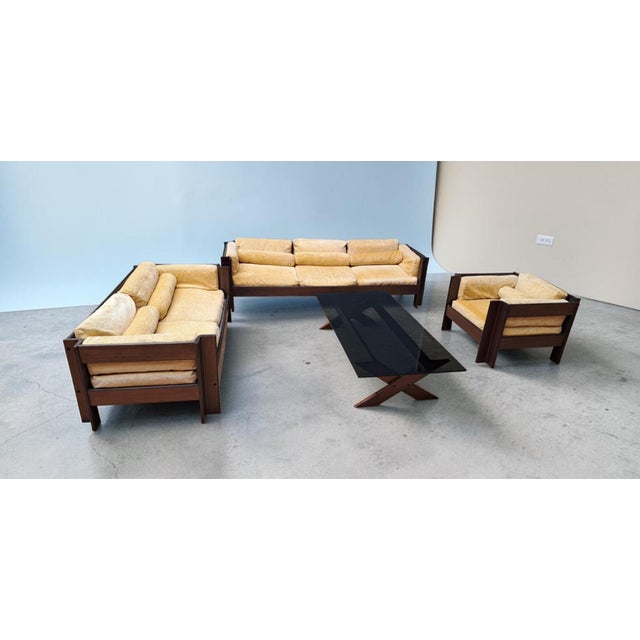 Zelda living room set by Sergio Asti for Poltronova, 1960s. It comprises a three-seater sofa, a two-seater sofa, an...