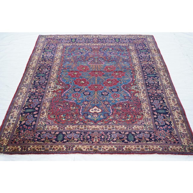 Textile Antique Semnan Rug 4'9'' X 6'5'' For Sale - Image 7 of 9