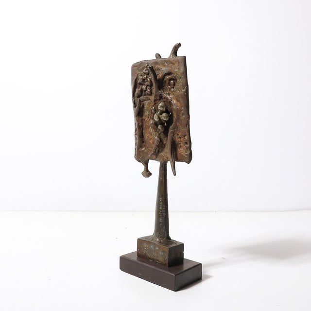 Brown Brutalist Iron & Steel Sculpture Entitled "Reliquary" Signed Lindsey Decker For Sale - Image 8 of 17
