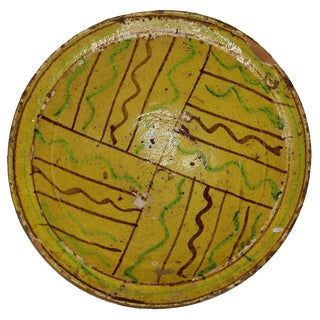 Vintage Handmade Clay Bowl or Plate, 1930s For Sale